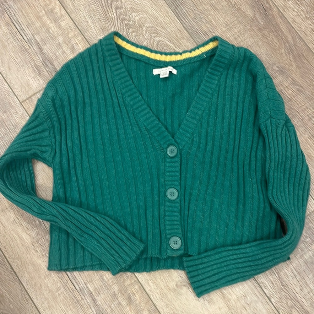American Eagle Outfitters Green Cardigan Sweater